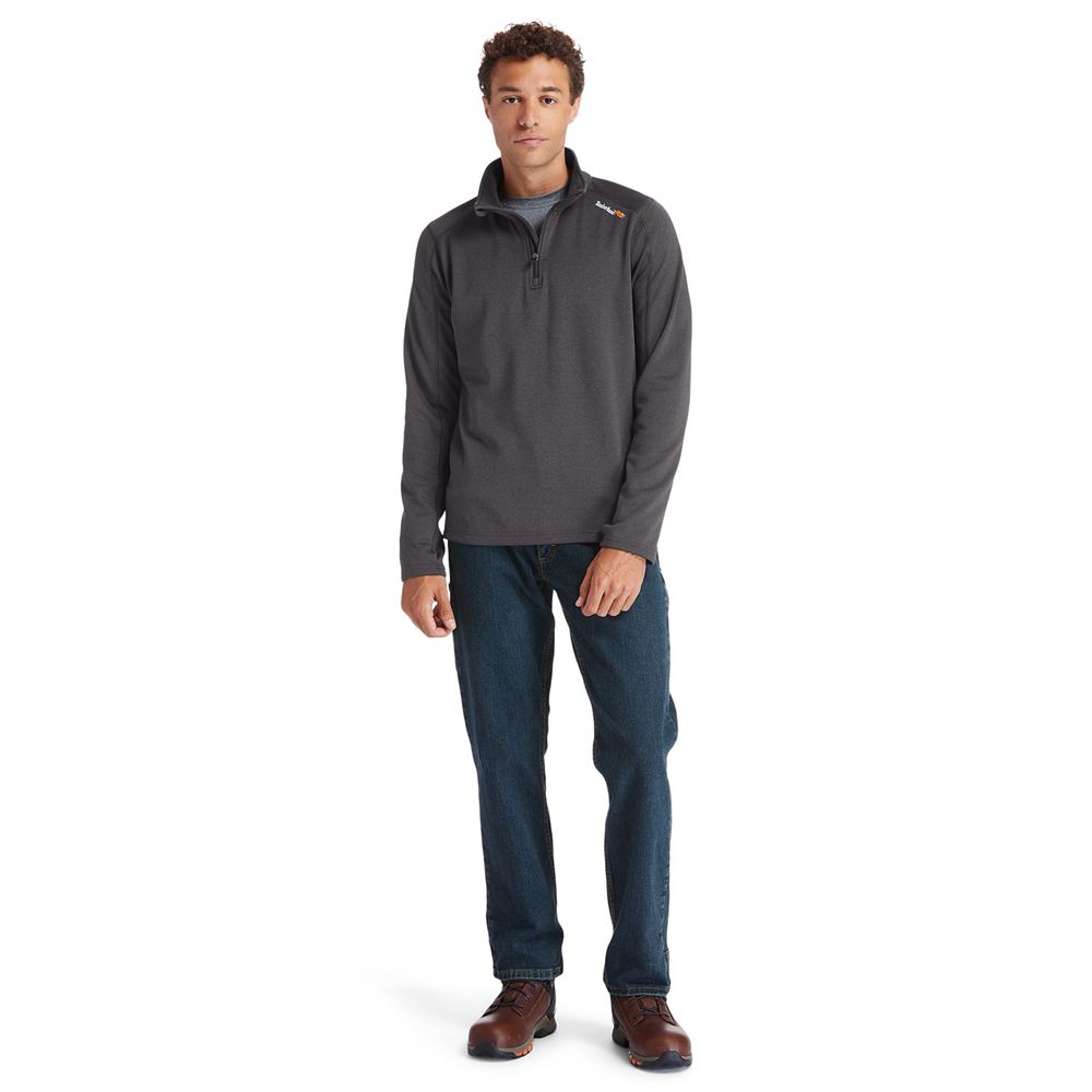 Timberland Mens Sweatshirts PRO® Understory Quarter-Zip Fleece - Dark Grey - India QK7938240